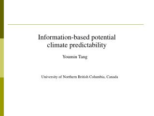 Information-based potential climate predictability