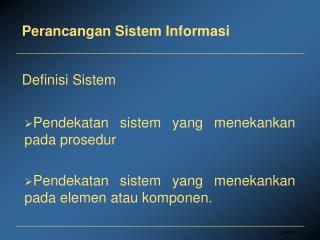 Perancangan Sistem Informasi