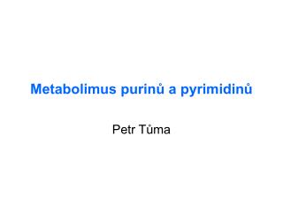 Metabolimus purinů a pyrimidinů