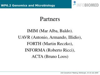 WP6.2 Genomics and Microbiology