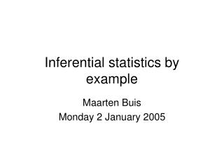 Inferential statistics by example
