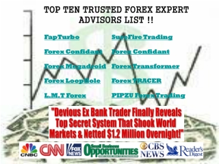 TOP TEN TRUSTED FOREX EXPERT ADVISORS LIST !!