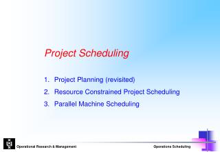 Project Scheduling