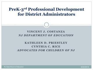 PreK-3 rd Professional Development for District Administrators