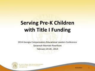 Serving Pre-K Children with Title I Funding