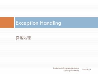 Exception Handling