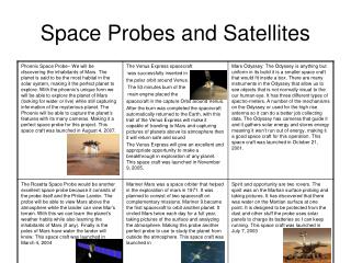 Space Probes and Satellites