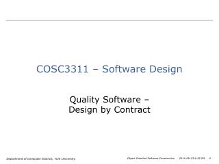 COSC3311 – Software Design
