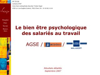 Le bien être psychologique des salariés au travail