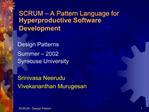 SCRUM A Pattern Language for Hyperproductive Software Development