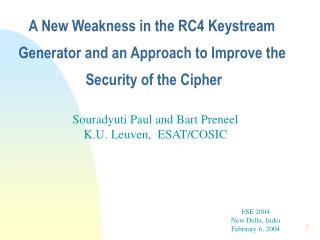 Souradyuti Paul and Bart Preneel K.U. Leuven, ESAT/COSIC