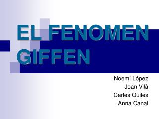 EL FENOMEN GIFFEN