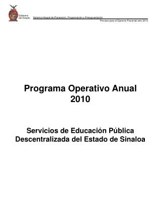 Programa Operativo Anual 2010