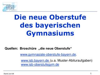 Die neue Oberstufe des bayerischen Gymnasiums