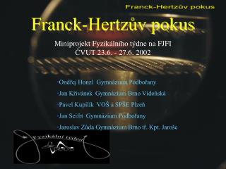 Franck-Hertzův pokus