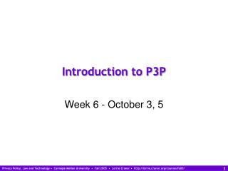 Introduction to P3P