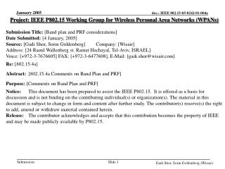 Project: IEEE P802.15 Working Group for Wireless Personal Area Networks (WPANs)