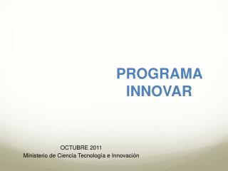 PROGRAMA INNOVAR