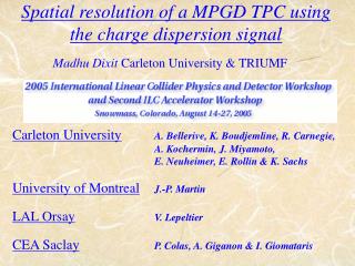 Spatial resolution of a MPGD TPC using the charge dispersion signal