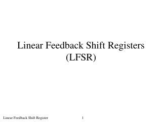 Linear Feedback Shift Register Lab Setup code file