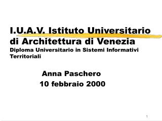 Anna Paschero 10 febbraio 2000