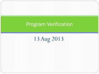 Program Verification