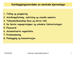 Kartleggingsområder av sentrale kjennetegn