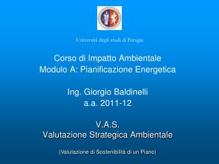 V.A.S. Valutazione Strategica Ambientale