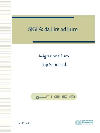SIGEA: da Lire ad Euro