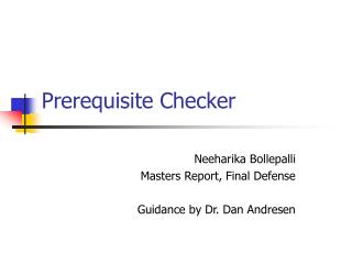 Prerequisite Checker