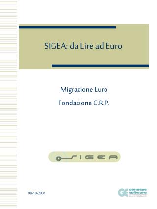 SIGEA: da Lire ad Euro