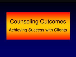 Counseling Outcomes