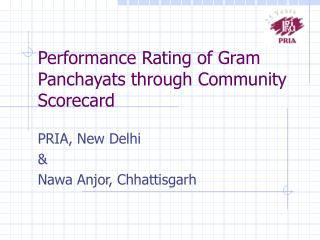 Performance Rating of Gram Panchayats through Community Scorecard