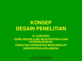 KONSEP DESAIN PENELITIAN