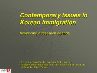 Contemporary issues in Korean immigration