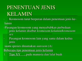 PENENTUAN JENIS KELAMIN