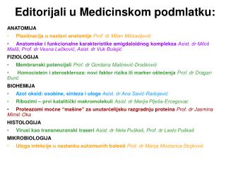 Editorijali u Medicinskom podmlatku: