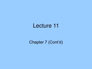 Lecture 11