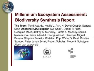 Millennium Ecosystem Assessment: Biodiversity Synthesis Report