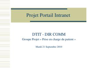 Projet Portail Intranet