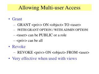 Allowing Multi-user Access