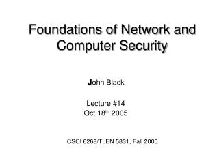 Foundations of Network and Computer Security