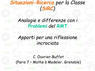 C. Ouvrier-Buffet (Paris 7 – Maths à Modeler, Grenoble)