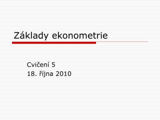 Základy ekonometrie