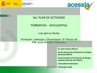 3er. PLAN DE ACTIVIDAD FORMATIVA – DIVULGATIVA 4 de abril en Sevilla