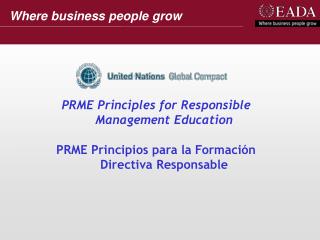 PRME Principles for Responsible Management Education