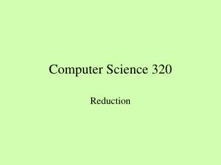 Computer Science 320