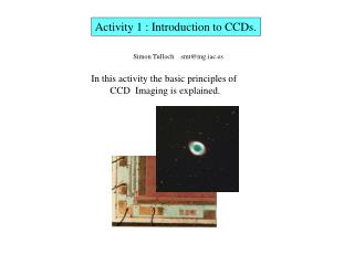 Activity 1 : Introduction to CCDs.