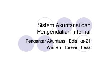 Sistem Akuntansi dan Pengendalian Internal