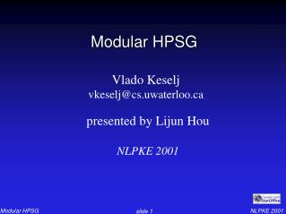 Modular HPSG